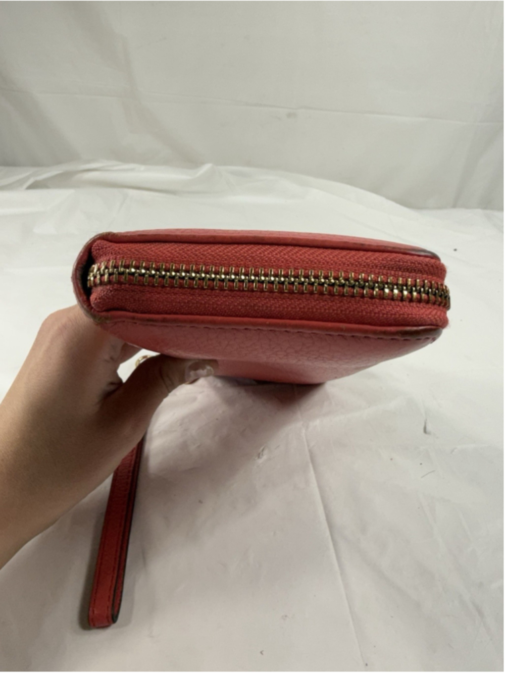 Michael Kors Logo Zip Continental Travel Saffiano Leather Wallet Watermelon - Picture 7 of 16